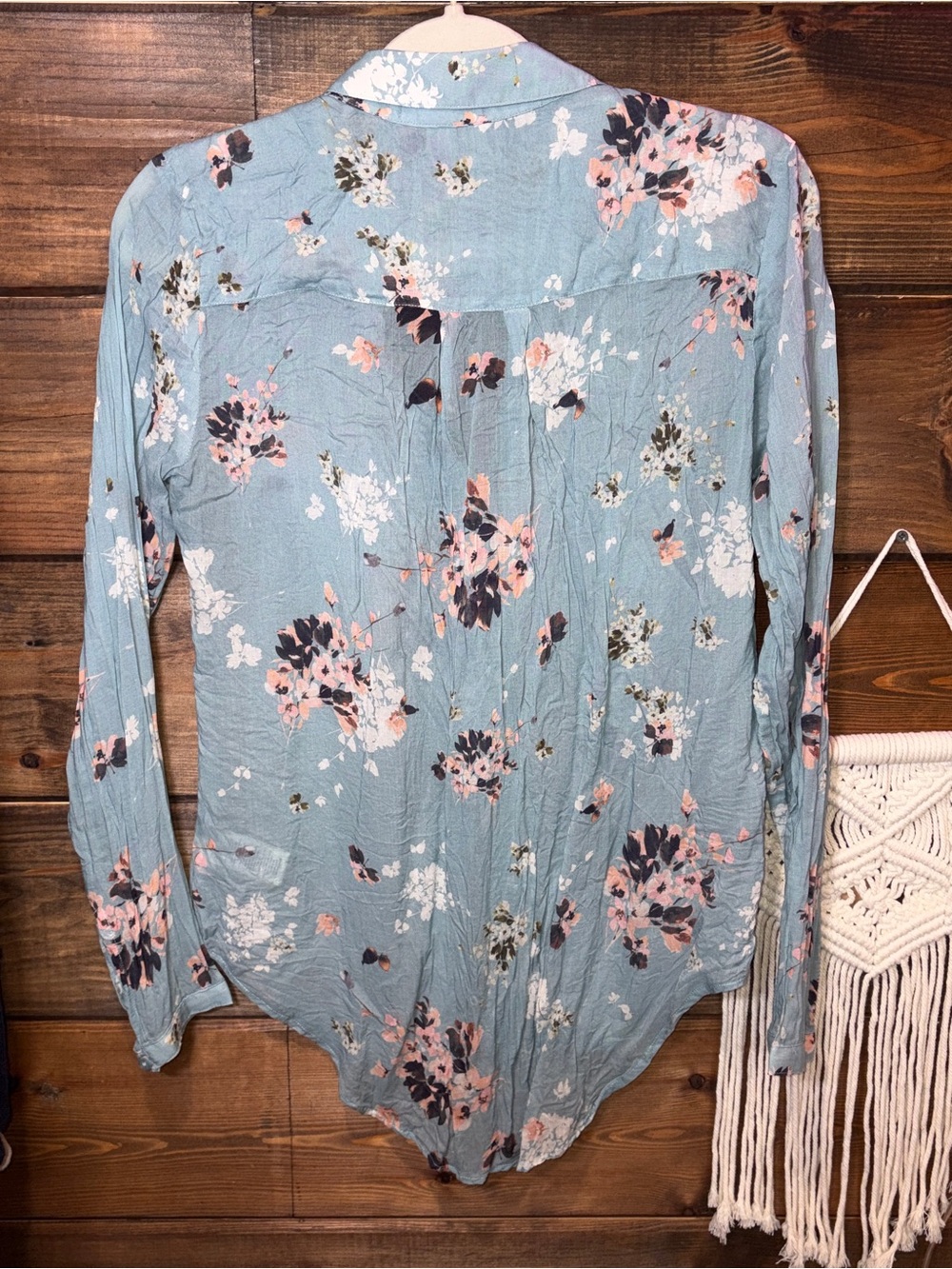 Anthropologie cabin core bohemian wild flower Button-Down Blouse crinkle - Picture 7 of 7